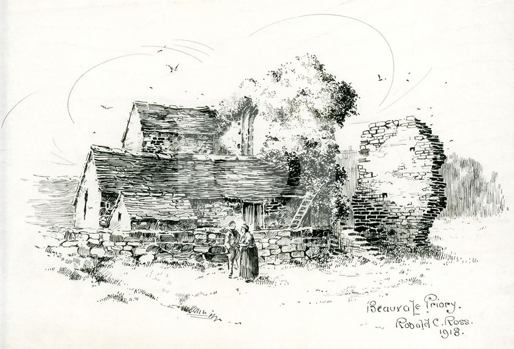 Remains of Beauvale Priory by Ronald Ross, 1913