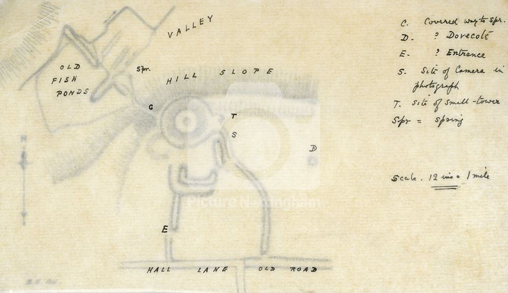 Plan of Laxton Castle, c 1910-15