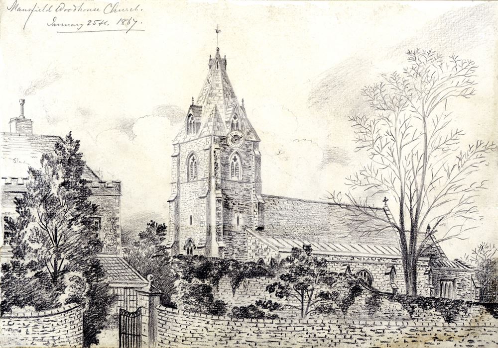 South Aspect, St Edmund's Church, Priory Road, Mansfield Woodhouse, 1867