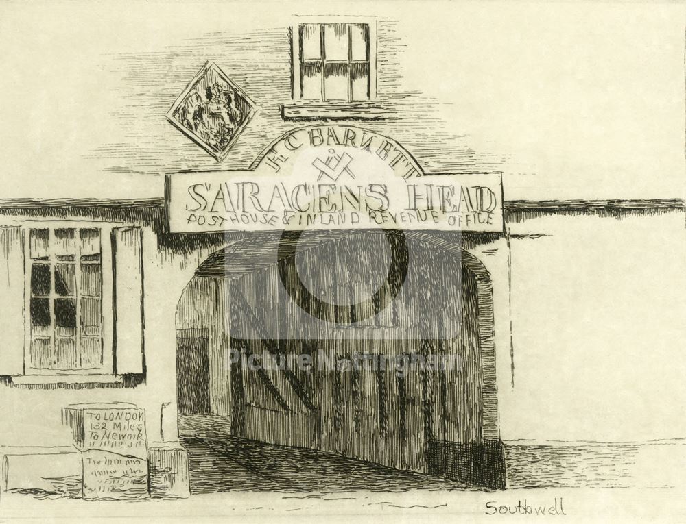 The Saracen's Head Inn, Market Place, Southwell, c 1880-1930s ?