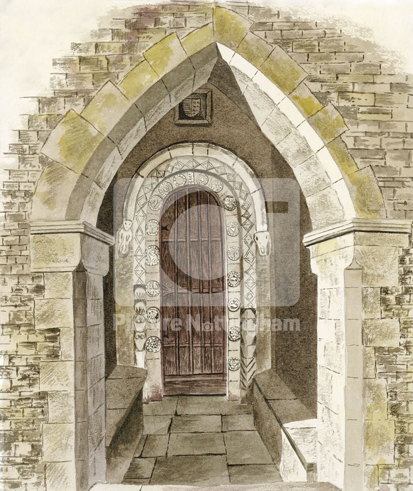 South Door, St. Katherine's Church, Buttery Lane, Teversal, 1867