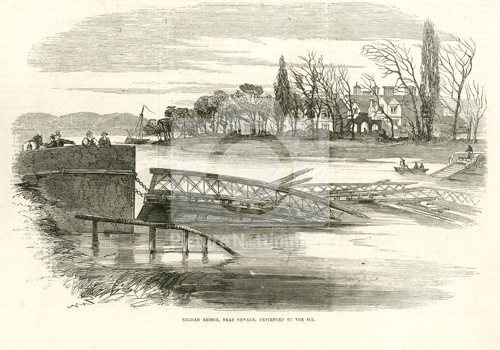 Kelham Bridge Destroyed by Ice, Kelham, 1855