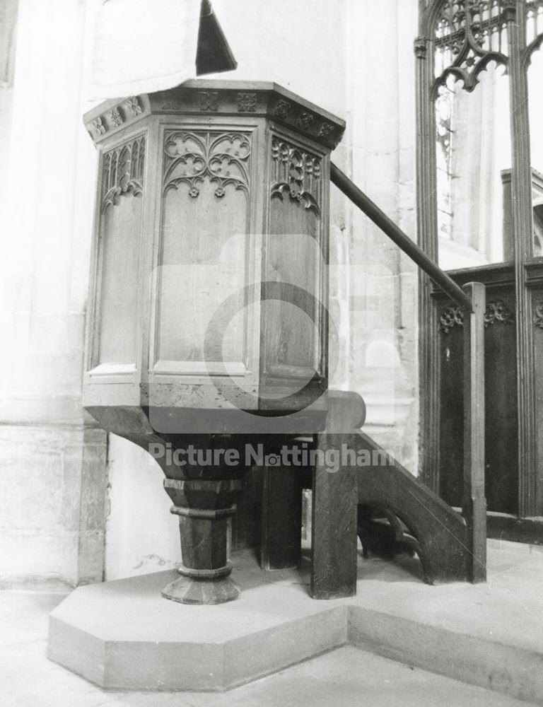 Pulpit, St. Wilfred's Church, Kelham Hall, Kelham, 1979