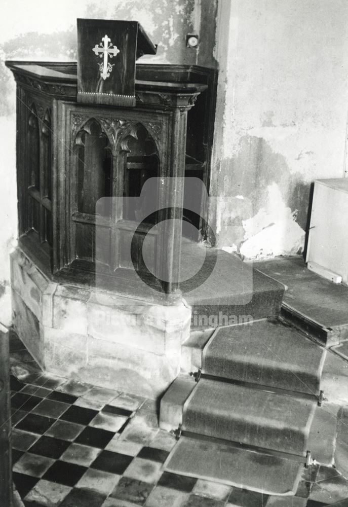 Pulpit, St Helen's Church, Kneeton, 1978