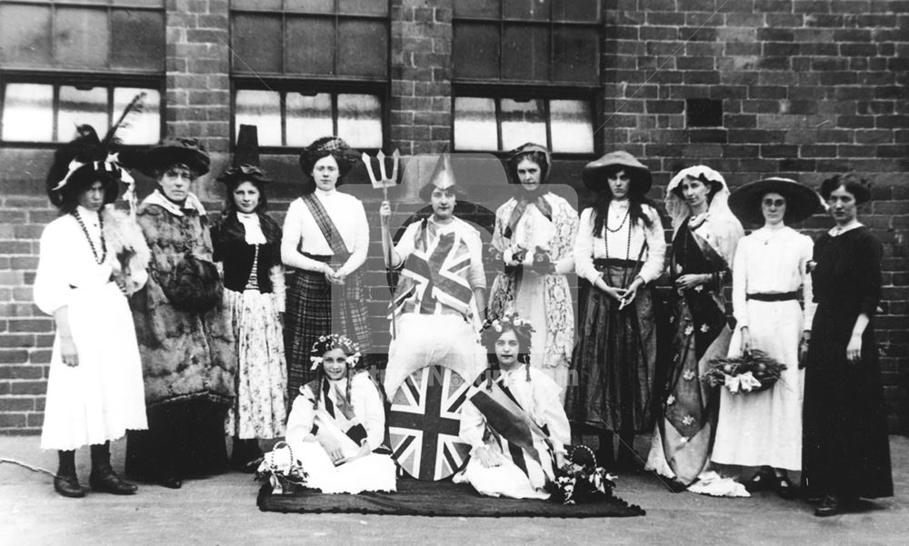 Empire Day, Beauvale Board School, Mill Road, Eastwood, c 1910