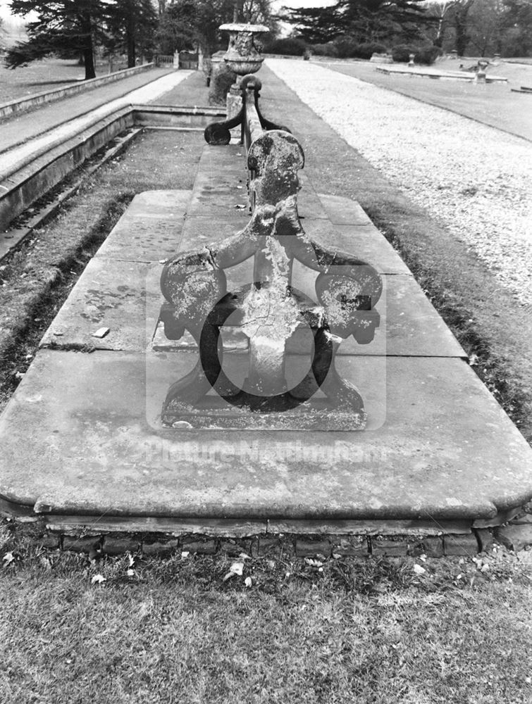 Stone Seat in Garden, Kingston Hall, Kingston on Soar, 1978