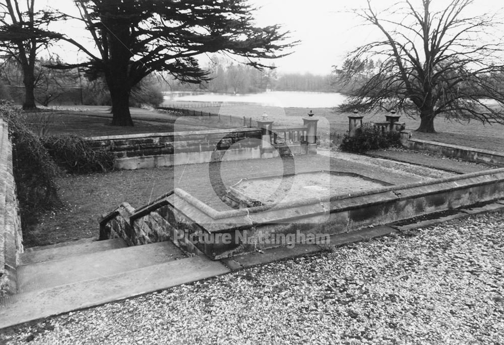 Raised Garden and Lake, Kingston Hall, Kingston on Soar, 1978