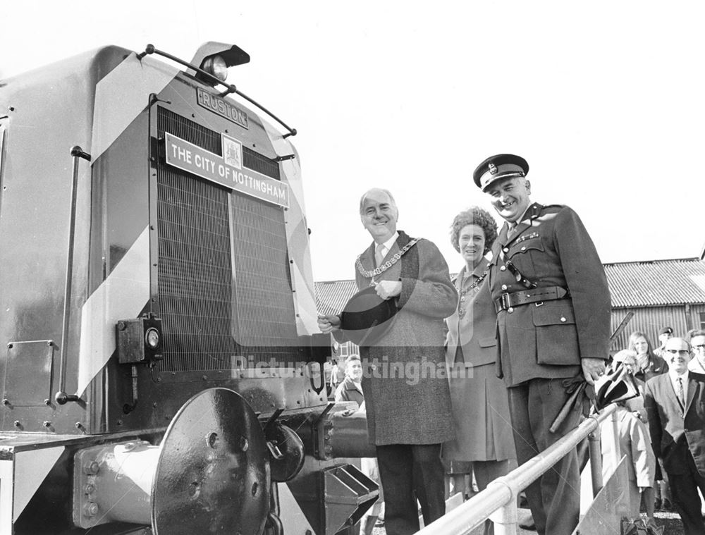 Unveiling of Nameplate on Army Railway Engine, 1973