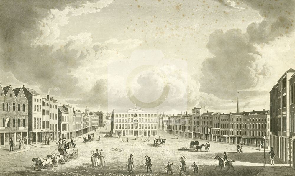 Market Square, Nottingham, c 1820