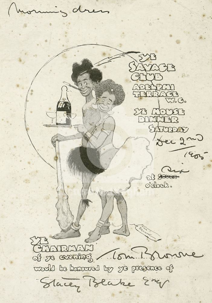 An Invitation from Tom Browne to Stacey Blake, 1905