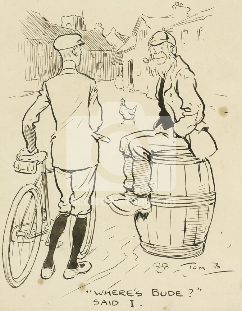 Pen and Ink Drawing Entitled &quot;Where's Bude?, Said I&quot;, c 1908