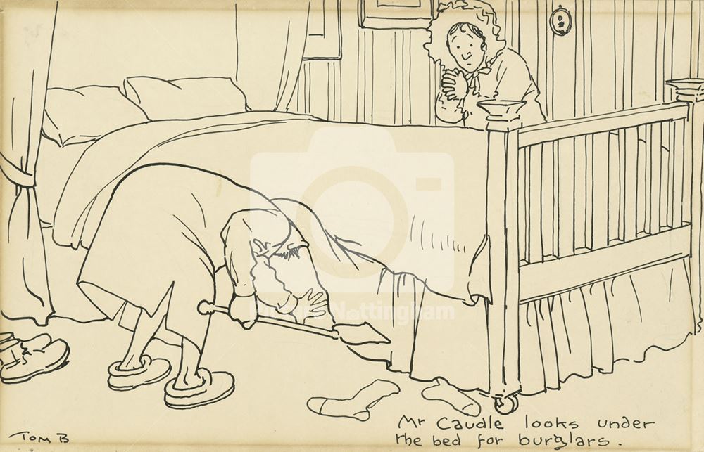 'Mr Caudle Looks Under The Bed For Burglars', c 1900