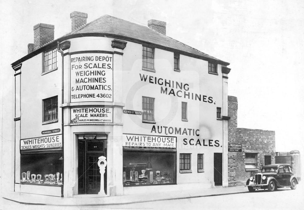 Whitehouse Scale Makers, Handel Street, Nottingham, c 1940