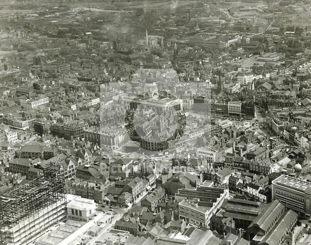 Central Nottingham from the Air, c 1953