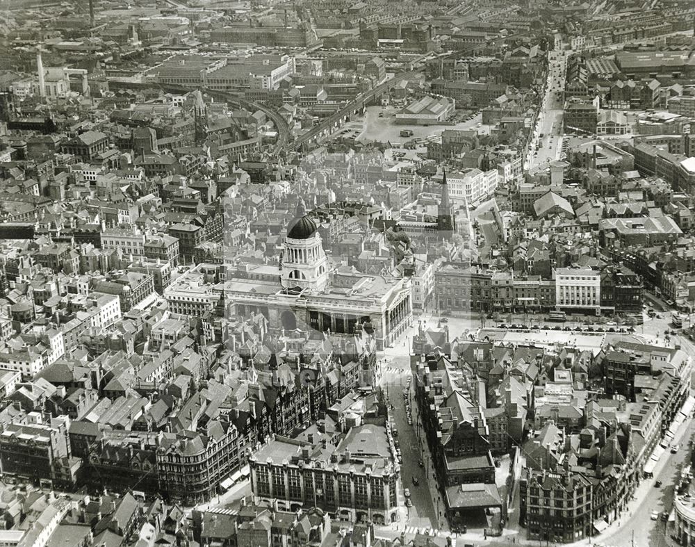 Central Nottingham from the Air, c 1953