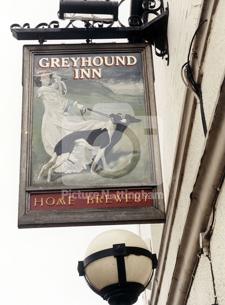 The Greyhound Inn Sign, Nottingham Road, Arnold, 1998