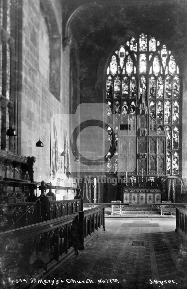 St Mary's Church Interior, High Pavement, Lace Market, Nottingham, c 1925