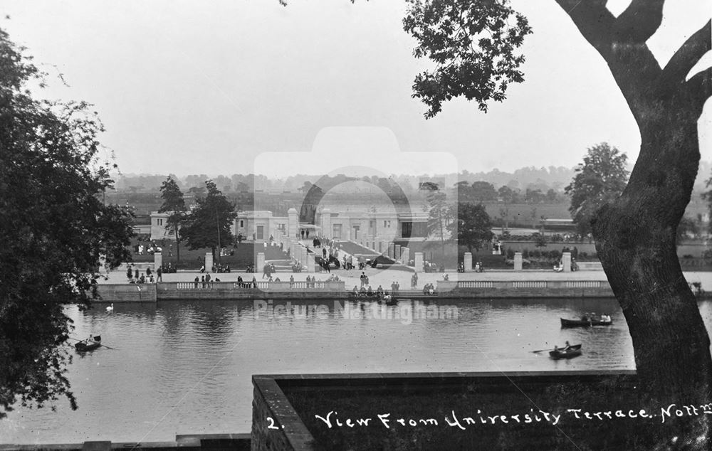 Boating Lake, University of Nottingham, University Park, Lenton, Nottingham, c 1930 ?