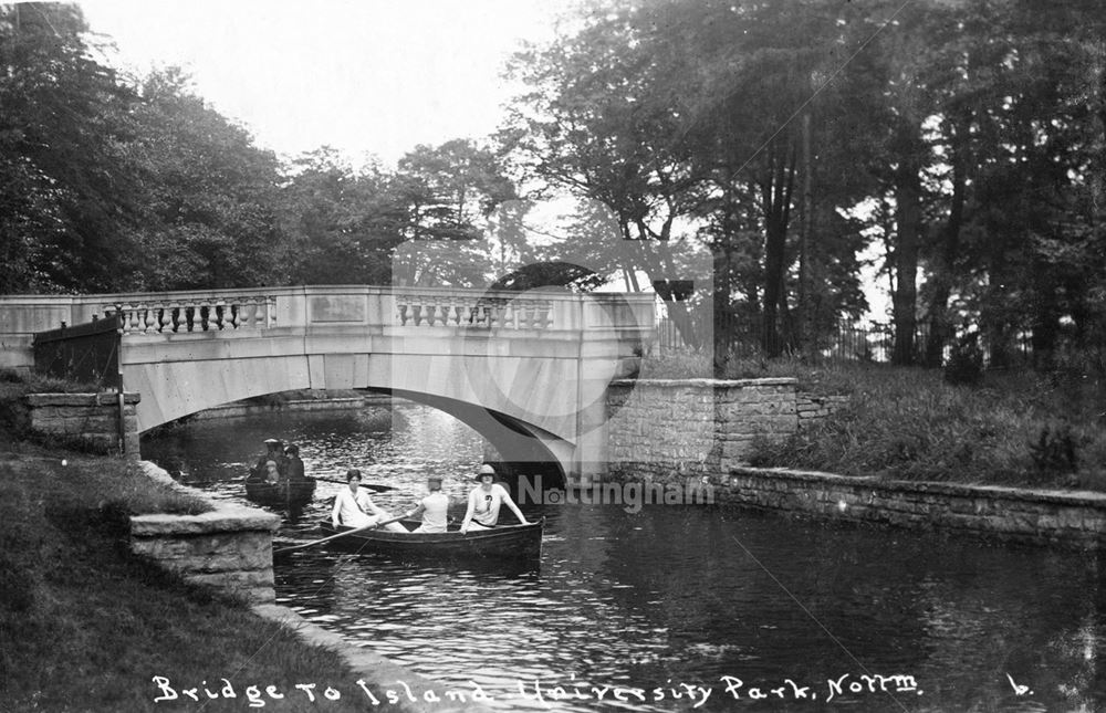 Boating Lake, University of Nottingham, University Park, Lenton, Nottingham, c 1930 ?