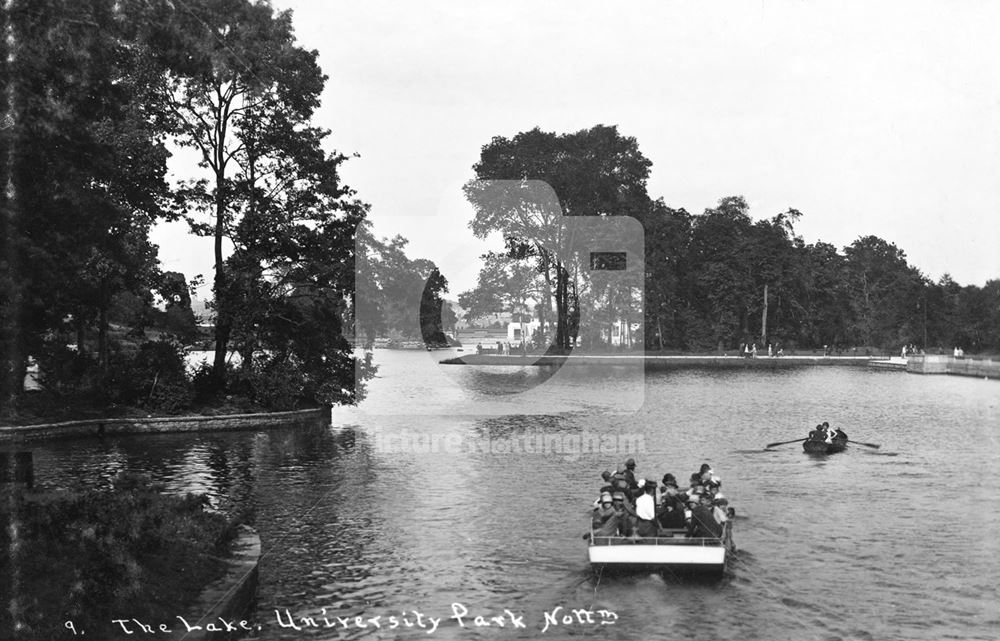 Boating Lake, University of Nottingham, University Park, Lenton, Nottingham, c 1930 ?