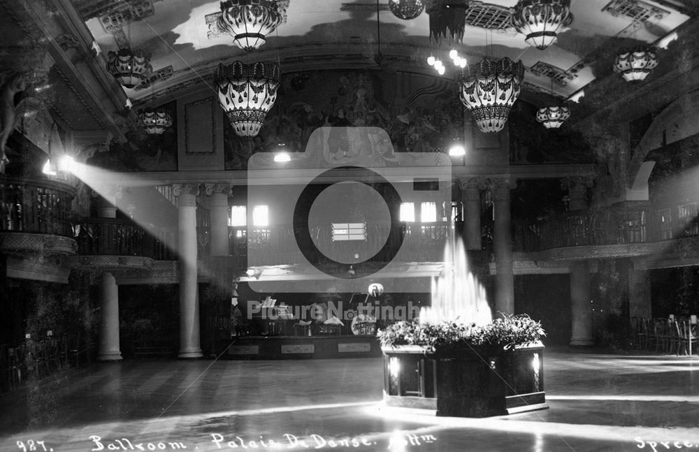 Ballroom and Fountain, Palais De Danse, Lower Parliament Street, Nottingham, c 1925