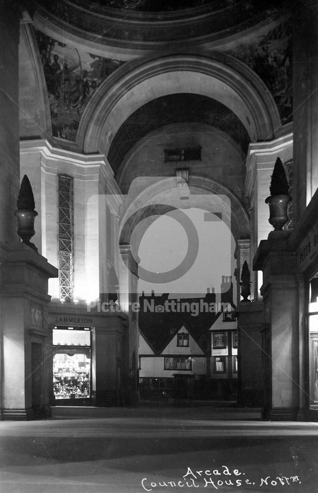 Council House Arcade, Old Market Square, Nottingham, c 1929