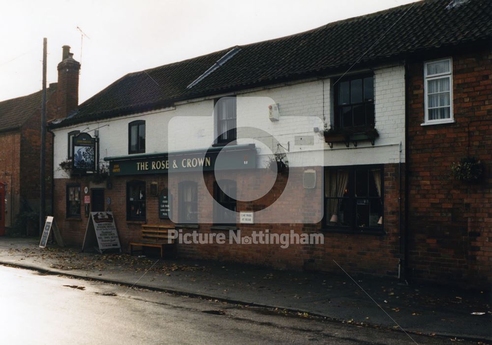 Rose and Crown Pub, Main Street, Farndon, Nottingham, 1998