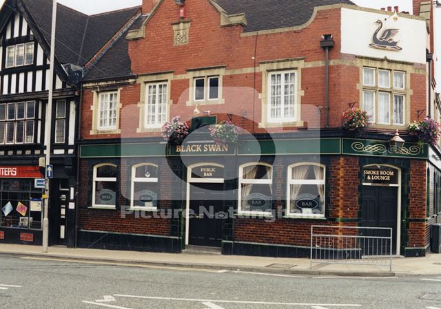 Black Swan Pub, Albert Street, Mansfield, 1998