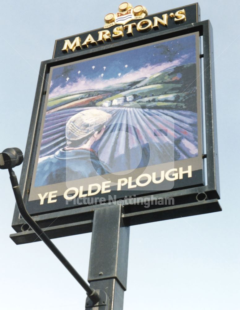 Ye Olde Plough Sign, Chesterfield Road North, Pleasleyhill, 1998