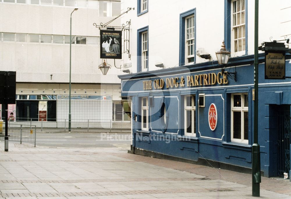 The Old Dog and Partridge Pub, Lower Parliament Street, Nottingham, 1998