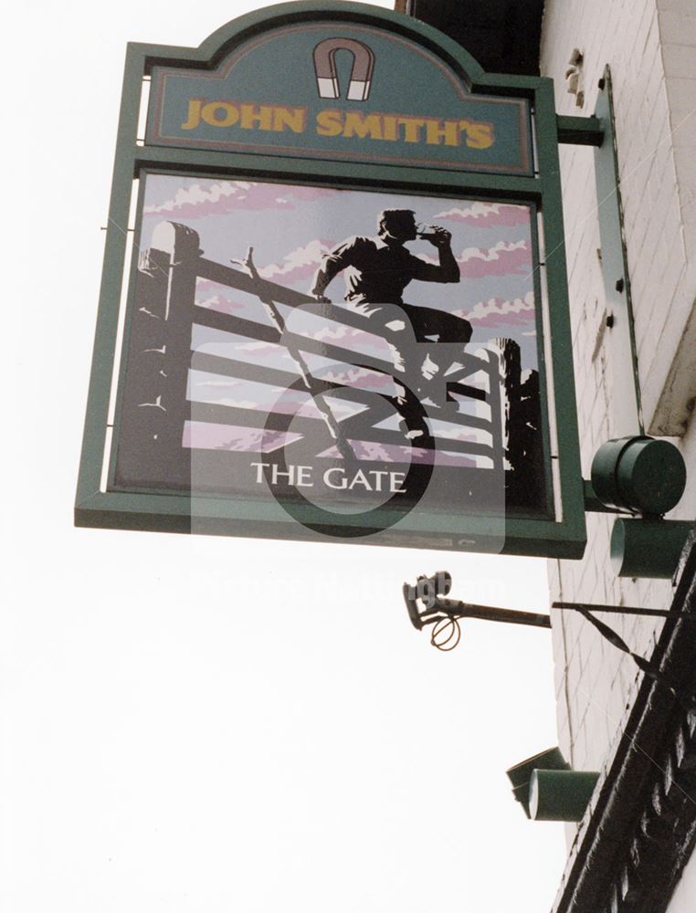 The Gate Sign, Mansfield Road, Market Warsop, 1998