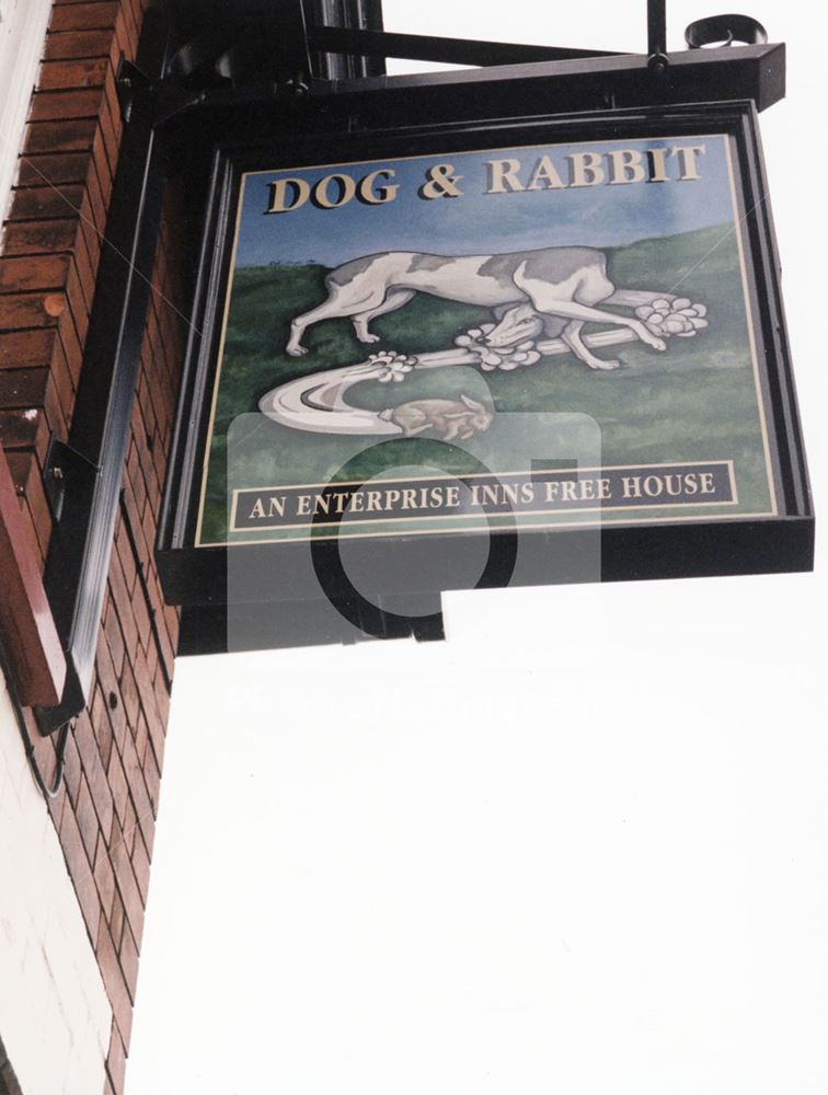 Dog and Rabbit Sign, Sherwood Street, Market Warsop, 1998