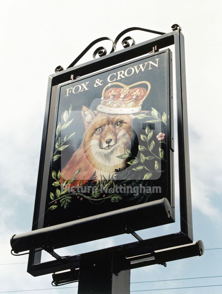 Fox and Crown Sign, Dalestorth Road, Sutton-in-Ashfield, 1998