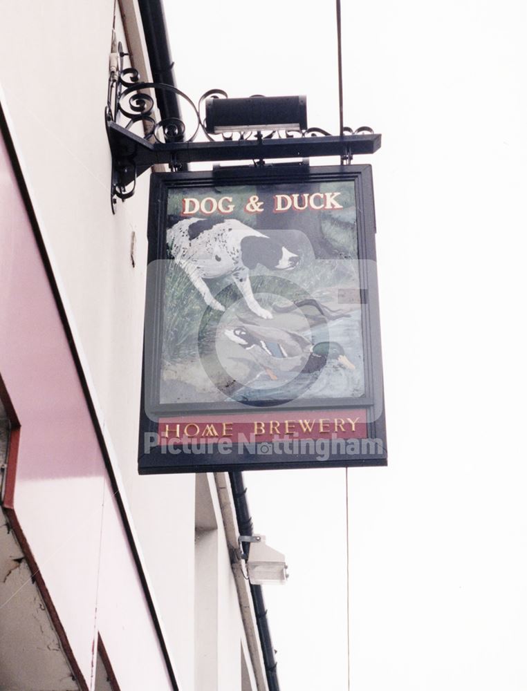 Dog and Duck Sign, Station Road, Sutton-in-Ashfield, 1998