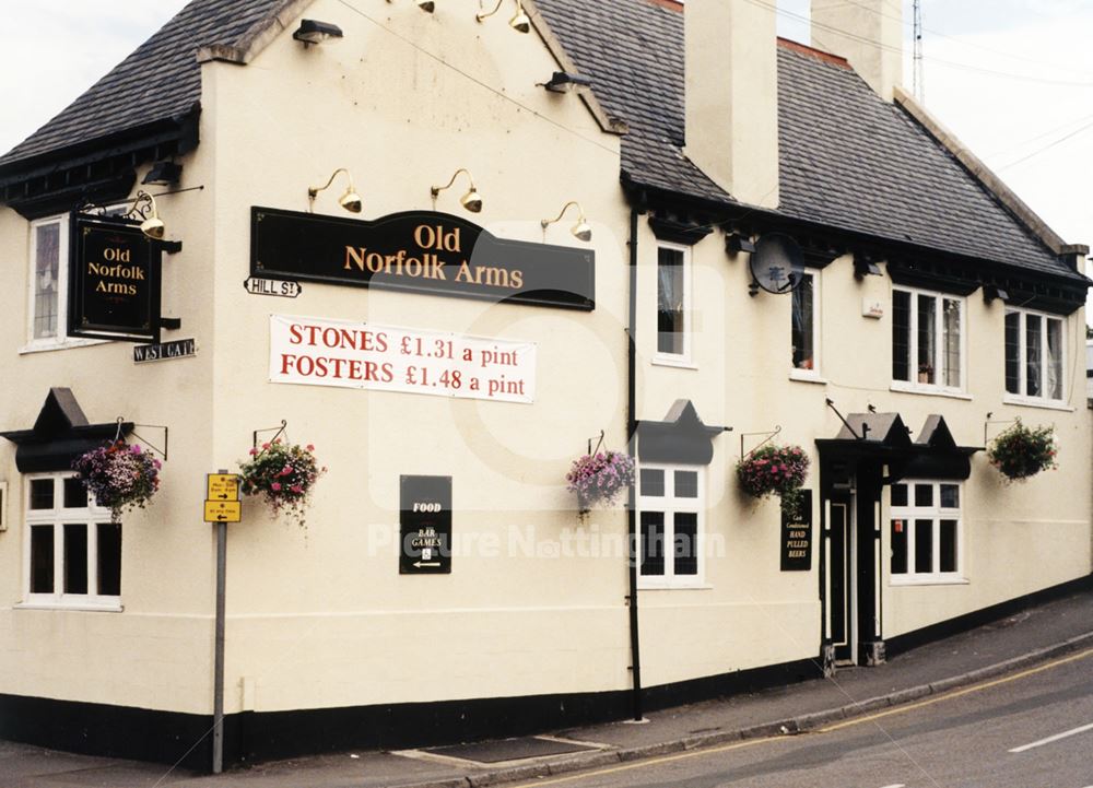 Old Norfolk Arms, West Gate/Hill Street, Worksop, July 1998