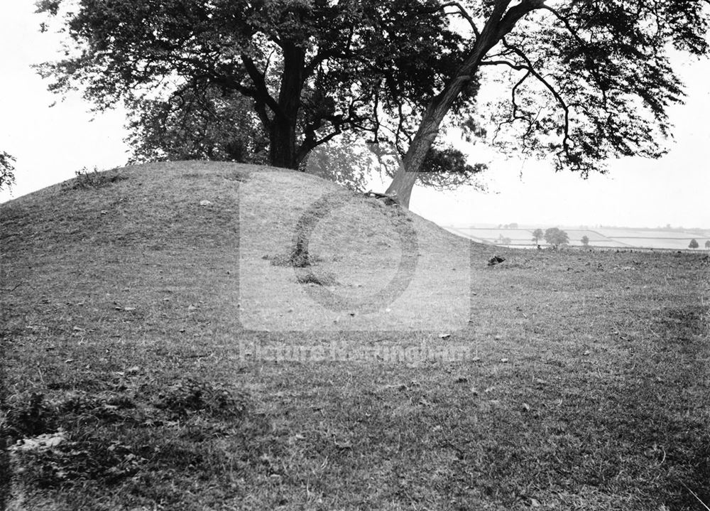 Remains of Laxton Castle Motte, c 1900