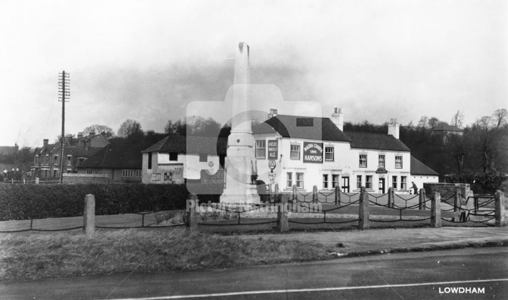 Magna Charta Inn and Cross, Lowdham, c 1950