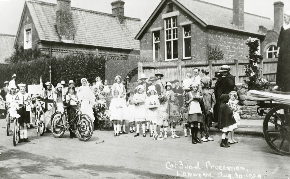 Cot Fund Procession, Lowdham, 1924