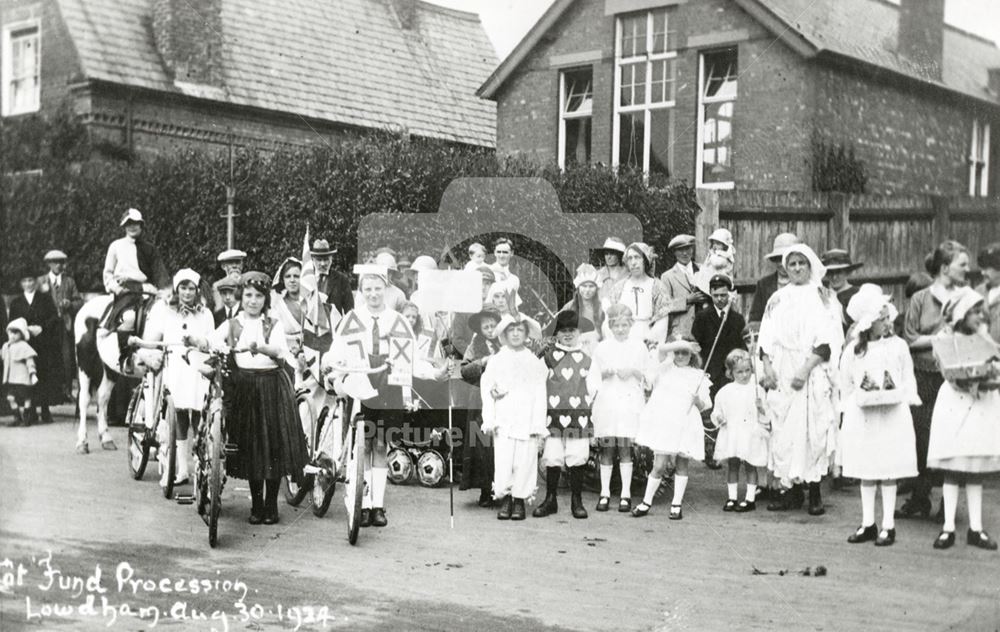 Cot Fund Procession, Lowdham, 1924