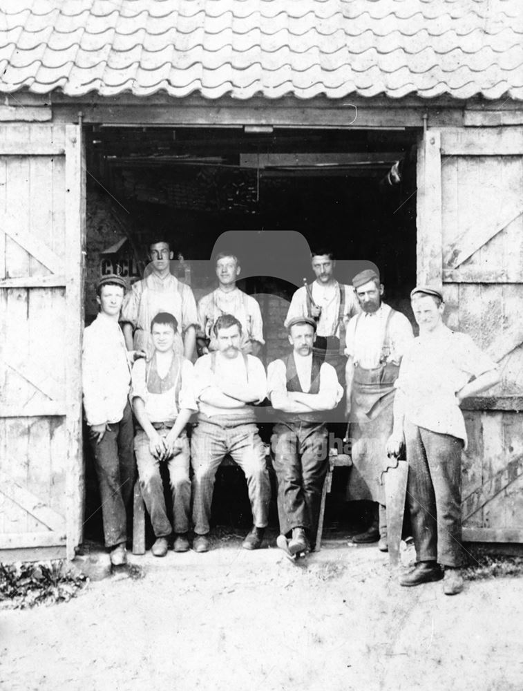 Joiner's workshop, Lowdham, c 1920