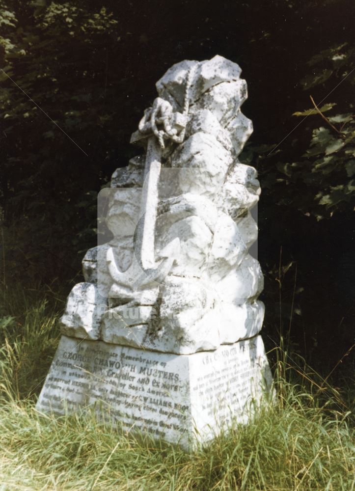 Monument to George Chaworth Musters, Annesley Church, c 1985