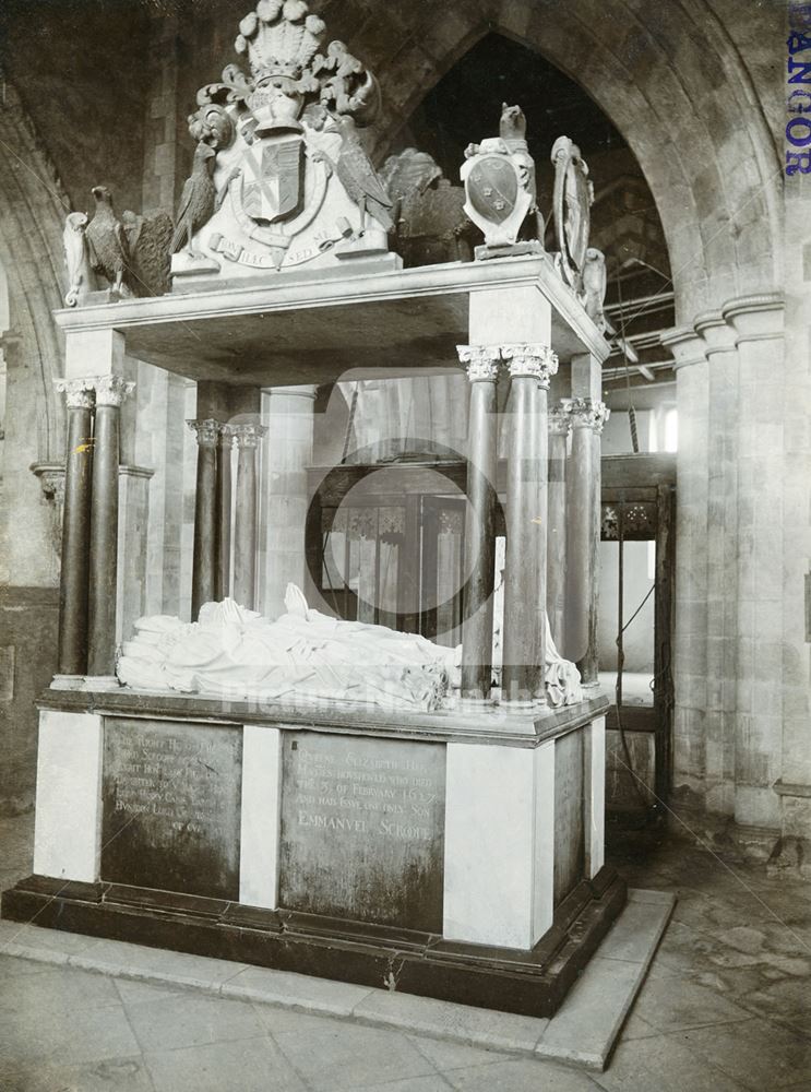 Scrope Monument, St Andrew's Church, Langar, c 1935