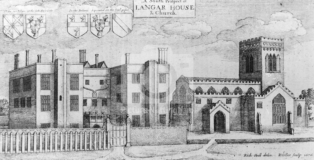 Langar Hall and St Andrew's Church, 1676