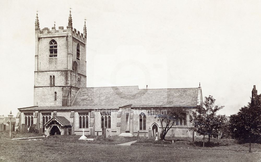 St Mary Magdalene Church, Market Place, Hucknall, c 1875