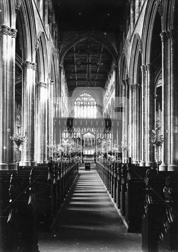 Interior of Church of St Mary Magdalene, Newark on Trent, pre-1964