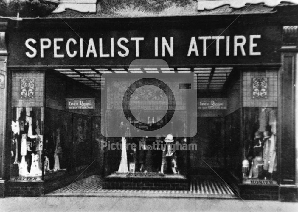 Ernest Randall, tailor and outfitter, Balderton Gate, Newark on Trent, c 1930