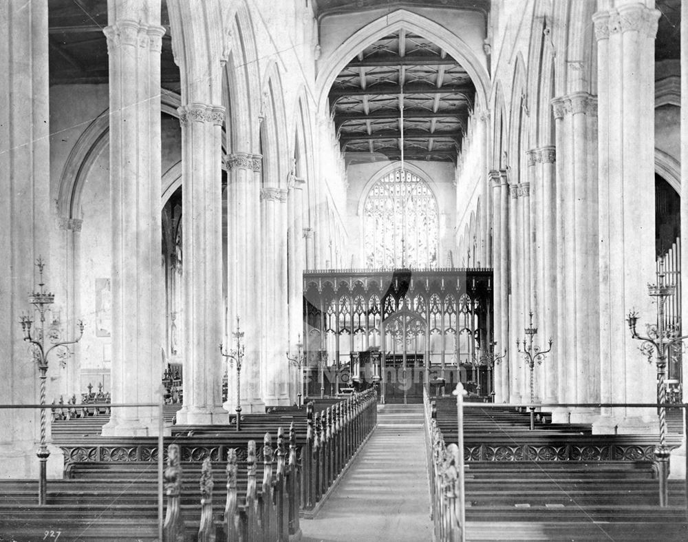 Interior of Church of St Mary Magdalene, Newark on Trent, undated