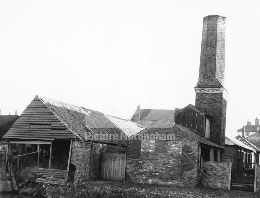 Former timber wharf and sawmills at rear of Mill Gate, Newark on Trent, 1980