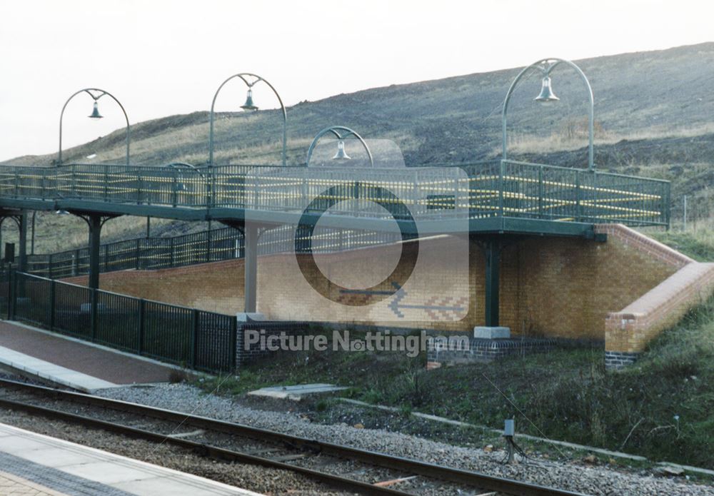 Footbridge ramp at Mansfield Woodhouse station, Mansfield Woodhouse, 1999