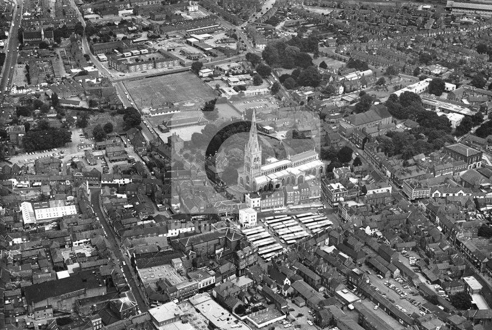 Aerial view, Newark on Trent, 1975